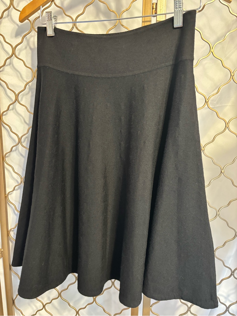 Talbots Black Circle Skirt - Women's Flared Merino Wool in size S